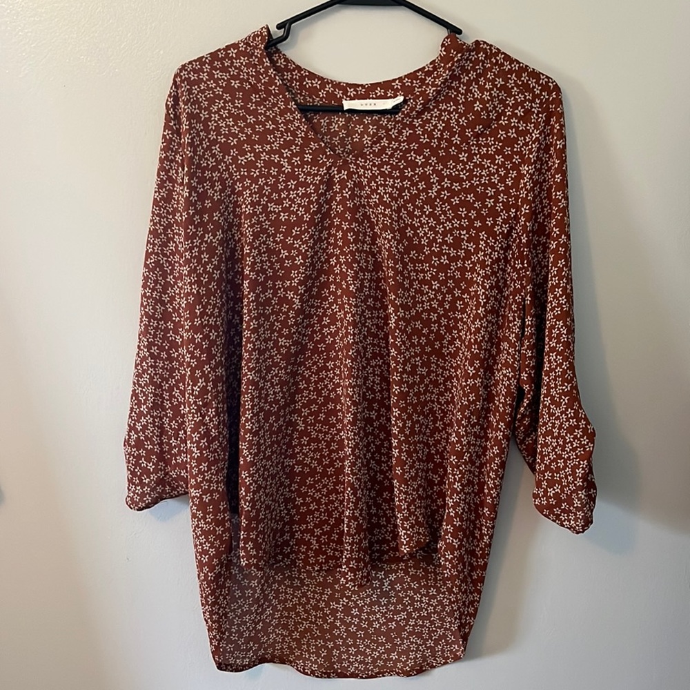 Medium - floral - long sleeve - burnt orange